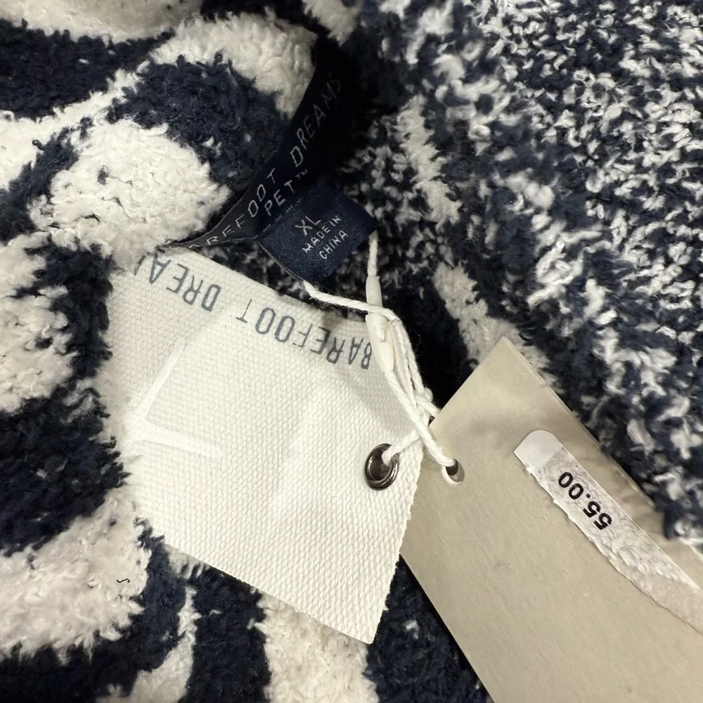 CozyChic Abstract Check Dog Sweater Barefoot Dreams NWT